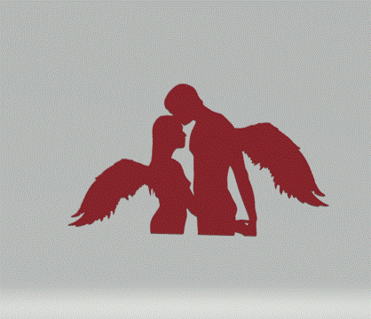 🧑‍🤝‍🧑 Couple Hugging Wall sticker Angels・ STL File for ・Cults